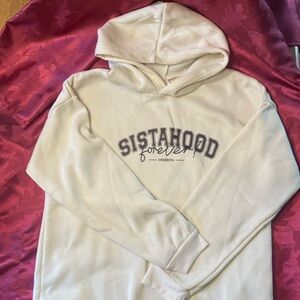 Medium Cream/tan colored hoodie.